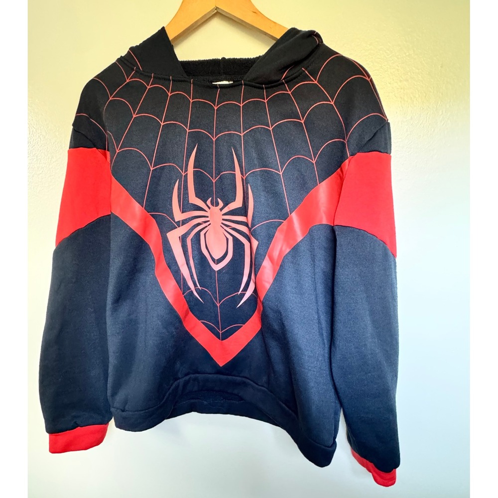 Marvel Miles Morales Spider-Man Costume Hoodie Black Red Kids XL 14-16 Amscan